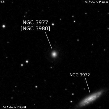 NGC 3977 - галактика. Описание NGC 3977:, Объект глубокого космоса в созвездии Большая Медведица
