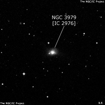 NGC 3979 - линзовидная галактика. Описание NGC 3979:, Галактика в созвездии Дева