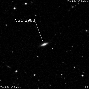 NGC 3983 - линзовидная галактика. Описание NGC 3983:, Галактика в созвездии Лев