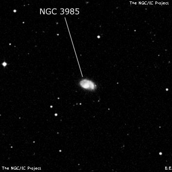 NGC 3985 - спиральная галактика с баром. Описание NGC 3985:, Галактика в созвездии Большая Медведица