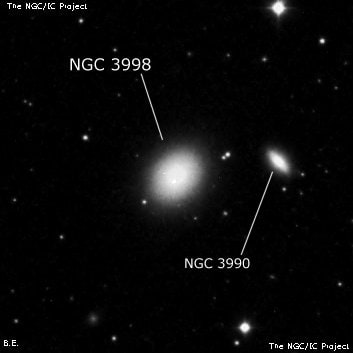 NGC 3998 - линзовидная галактика. Описание NGC 3998:, Галактика в созвездии Большая Медведица
