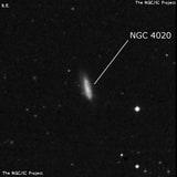 NGC 4020 - спиральная галактика с баром. Описание NGC 4020:, Галактика в созвездии Большая Медведица