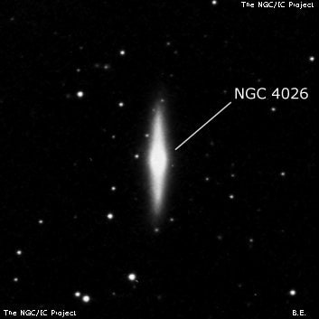 NGC 4026 - линзовидная галактика. Описание NGC 4026:, Галактика в созвездии Большая Медведица
