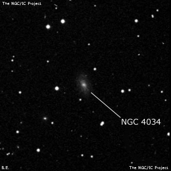 NGC 4034 - спиральная галактика. Описание NGC 4034:, Галактика в созвездии Дракон
