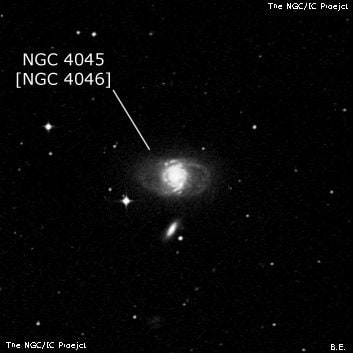 NGC 4045 - спиральная галактика с баром. Описание NGC 4045:, Объект глубокого космоса в созвездии Дева