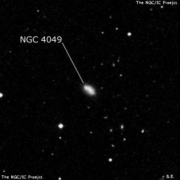 NGC 4049 - спиральная галактика. Описание NGC 4049:, Галактика в созвездии Волосы Вероники