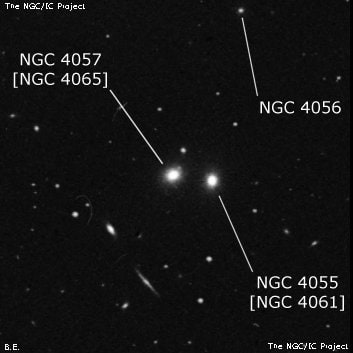 NGC 4057 - эллиптическая галактика. Описание NGC 4057:, Объект глубокого космоса в созвездии Волосы Вероники