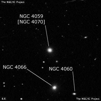 NGC 4059 - эллиптическая галактика. Описание NGC 4059:, Галактика в созвездии Волосы Вероники