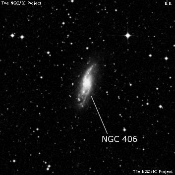 NGC 406 - спиральная галактика. Описание NGC 406:, Галактика в созвездии Тукан