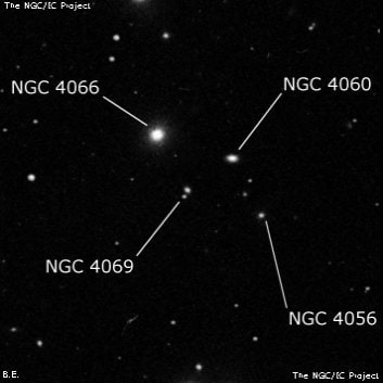 NGC 4069 - спиральная галактика. Описание NGC 4069:, Галактика в созвездии Волосы Вероники