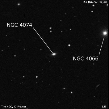 NGC 4074 - линзовидная галактика. Описание NGC 4074:, Галактика в созвездии Волосы Вероники