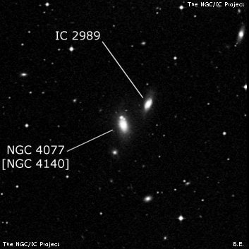 NGC 4077 - спиральная галактика с баром. Описание NGC 4077:, Объект глубокого космоса в созвездии Дева