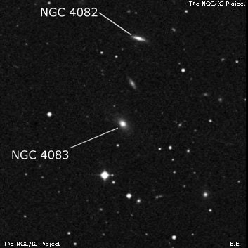 NGC 4083 - линзовидная галактика. Описание NGC 4083:, Галактика в созвездии Дева