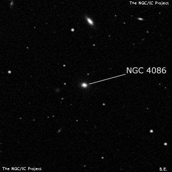NGC 4086 - линзовидная галактика. Описание NGC 4086:, Галактика в созвездии Волосы Вероники