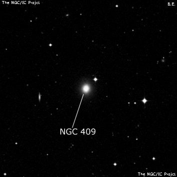 NGC 409 - эллиптическая галактика. Описание NGC 409:, Галактика в созвездии Скульптор