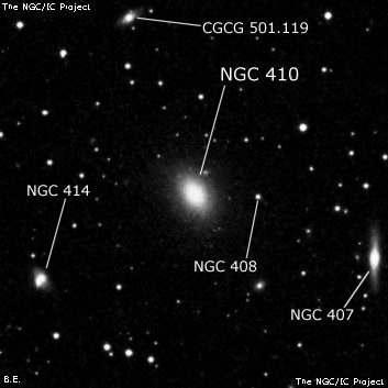 NGC 410 - галактика. Описание NGC 410:, Галактика в созвездии Рыбы