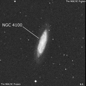 NGC 4100 - галактика. Описание NGC 4100:, Галактика в созвездии Большая Медведица