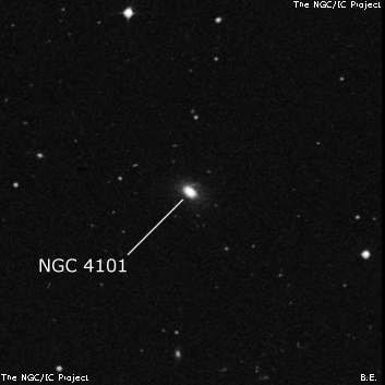 NGC 4101 - линзовидная галактика. Описание NGC 4101:, Галактика в созвездии Волосы Вероники