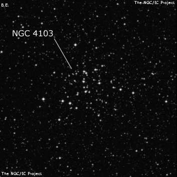 NGC 4103 - рассеянное скопление звёзд. Описание NGC 4103:, Рассеянное скопление в созвездии Южный Крест