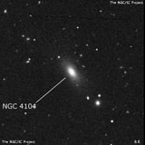 NGC 4104 - спиральная галактика с баром. Описание NGC 4104:, Галактика в созвездии Волосы Вероники