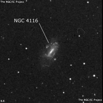 NGC 4116 - спиральная галактика с баром. Описание NGC 4116:, Галактика в созвездии Дева