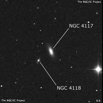 NGC 4117 - линзовидная галактика. Описание NGC 4117:, Галактика в созвездии Гончие Псы