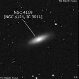 NGC 4119 - линзовидная галактика. Описание NGC 4119:, Объект глубокого космоса в созвездии Дева