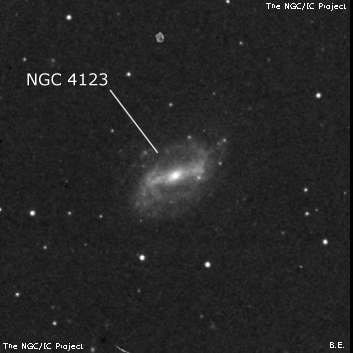 NGC 4123 - спиральная галактика с баром. Описание NGC 4123:, Галактика в созвездии Дева