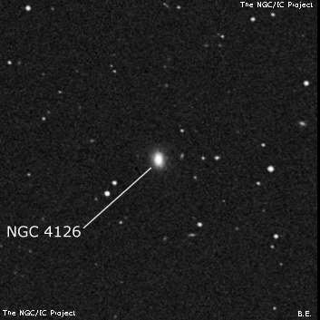 NGC 4126 - линзовидная галактика. Описание NGC 4126:, Галактика в созвездии Волосы Вероники