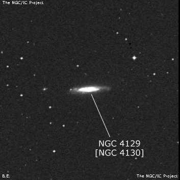 NGC 4129 - спиральная галактика с баром. Описание NGC 4129:, Объект глубокого космоса в созвездии Дева