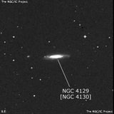 NGC 4129 - спиральная галактика с баром. Описание NGC 4129:, Объект глубокого космоса в созвездии Дева