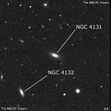NGC 4131 - спиральная галактика с баром. Описание NGC 4131:, Галактика в созвездии Волосы Вероники