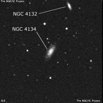 NGC 4134 - спиральная галактика. Описание NGC 4134:, Галактика в созвездии Волосы Вероники