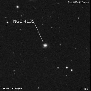 NGC 4135 - спиральная галактика с баром. Описание NGC 4135:, Галактика в созвездии Гончие Псы