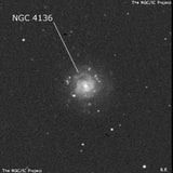 NGC 4136 - спиральная галактика с баром. Описание NGC 4136:, Галактика в созвездии Волосы Вероники