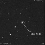 NGC 4137 - спиральная галактика с баром. Описание NGC 4137:, Галактика в созвездии Гончие Псы
