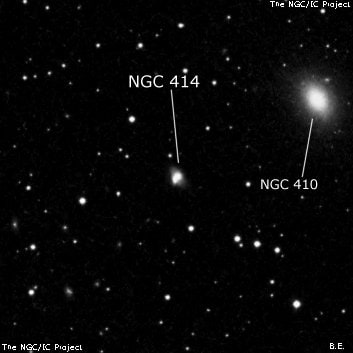NGC 414 - линзовидная галактика. Описание NGC 414:, Галактика в созвездии Рыбы