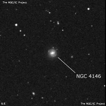 NGC 4146 - спиральная галактика с баром. Описание NGC 4146:, Галактика в созвездии Волосы Вероники