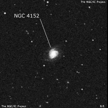 NGC 4152 - спиральная галактика с баром. Описание NGC 4152:, Галактика в созвездии Волосы Вероники
