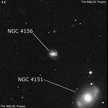 NGC 4156 - спиральная галактика с баром. Описание NGC 4156:, Галактика в созвездии Гончие Псы