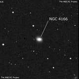 NGC 4166 - спиральная галактика с баром. Описание NGC 4166:, Галактика в созвездии Волосы Вероники