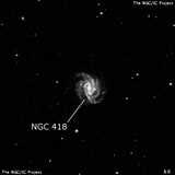 NGC 418 - спиральная галактика с баром. Описание NGC 418:, Галактика в созвездии Скульптор