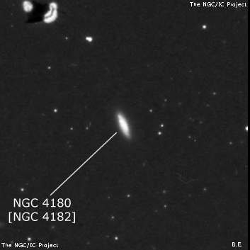 NGC 4180 - галактика. Описание NGC 4180:, Объект глубокого космоса в созвездии Дева