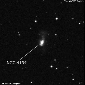NGC 4194 - галактика. Описание NGC 4194:, Галактика в созвездии Большая Медведица