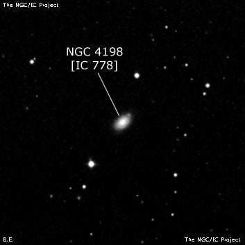 NGC 4198 - линзовидная галактика. Описание NGC 4198:, Галактика в созвездии Большая Медведица
