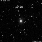 NGC 420 - по указанным Генри Дрейером координатам, объект повторно не найден; . Описание NGC 420:, Галактика в созвездии Рыбы