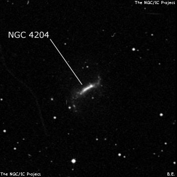NGC 4204 - спиральная галактика с баром. Описание NGC 4204:, Галактика в созвездии Волосы Вероники