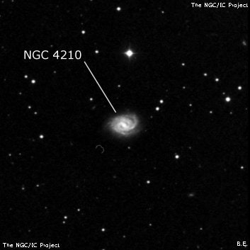 NGC 4210 - спиральная галактика с баром. Описание NGC 4210:, Галактика в созвездии Дракон