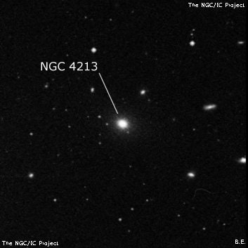 NGC 4213 - эллиптическая галактика. Описание NGC 4213:, Галактика в созвездии Волосы Вероники
