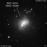 NGC 4214 - галактика неправильной формы. Описание NGC 4214:, Объект глубокого космоса в созвездии Гончие Псы